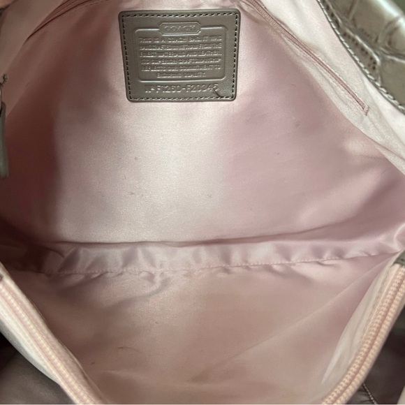 Coach Metallic Croc-Embossed Tote - Picture 11 of 16